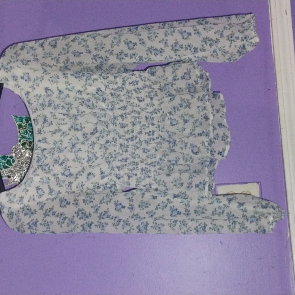 Blue Flower patterned shirt